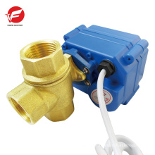 5v 12v 24v CWX-15N DN15 reduced bore Brass motorized three way ball valve